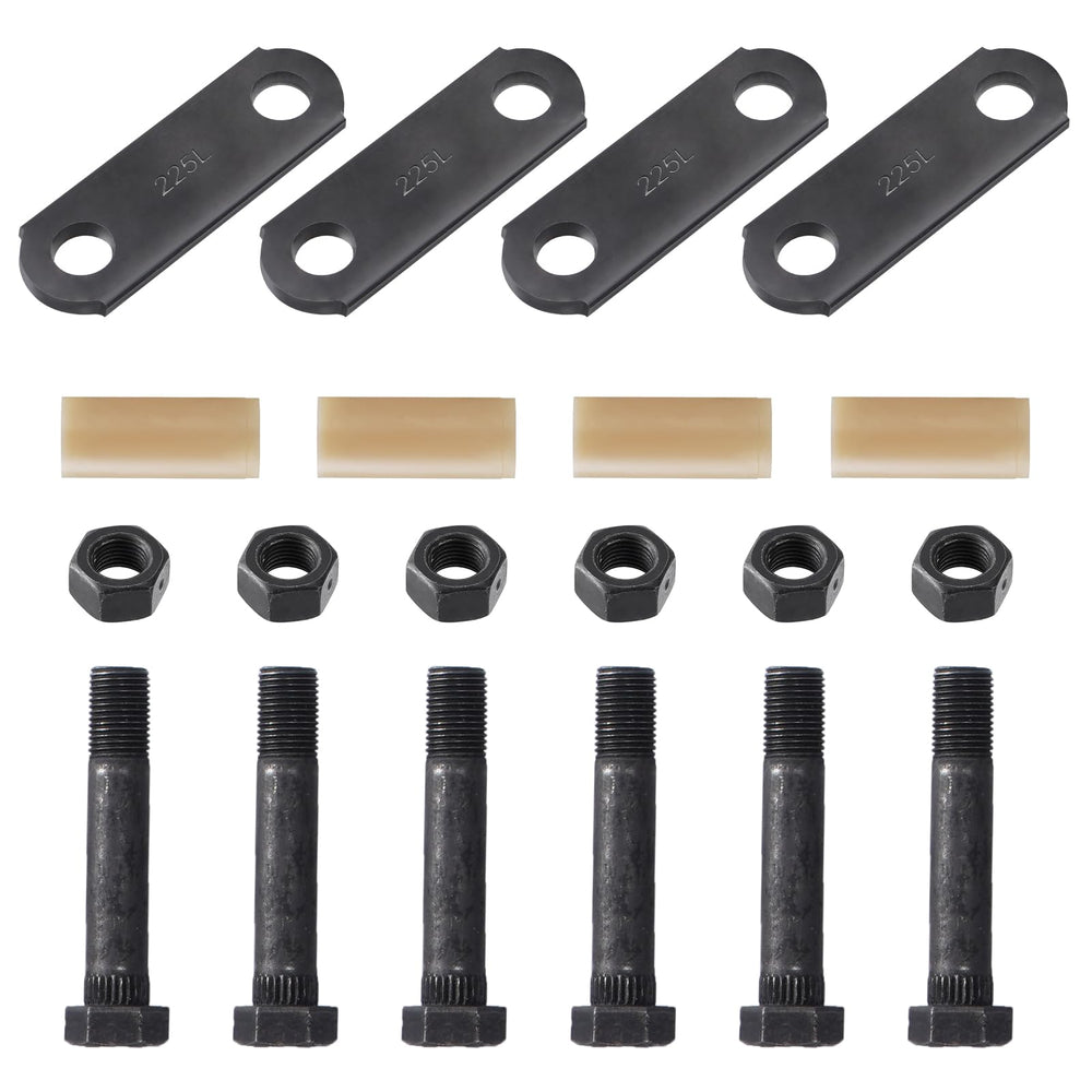 Racewill trailer shackles kit mounted on dual-axle trailer for secure suspension