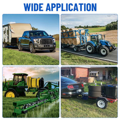 Racewill four-bolt mounting enables secure installation on trailer receivers.