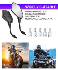 RACOONA mirrors fit most bikes, scooters, ATVs, UTVs, and dirt bikes.