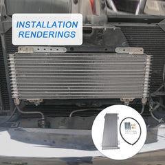 RADHLBNIU 40k oil cooler includes mounting components for easy fitment.