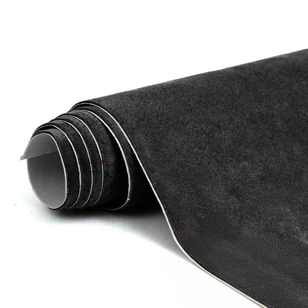 RadiantDecor premium black suede wrap applied on car interior for a luxurious feel.