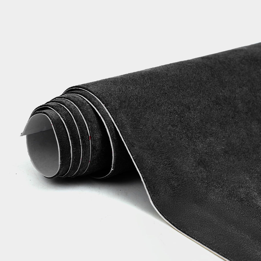 RadiantDecor Premium Black Suede Wrap close-up showing luxe nap texture and rich color.