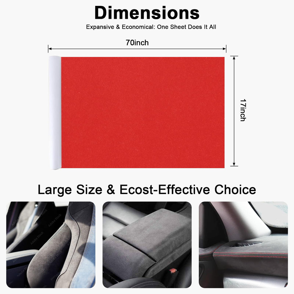 RadiantDecor red suede wrap dashboard installation shows immediate interior refresh.