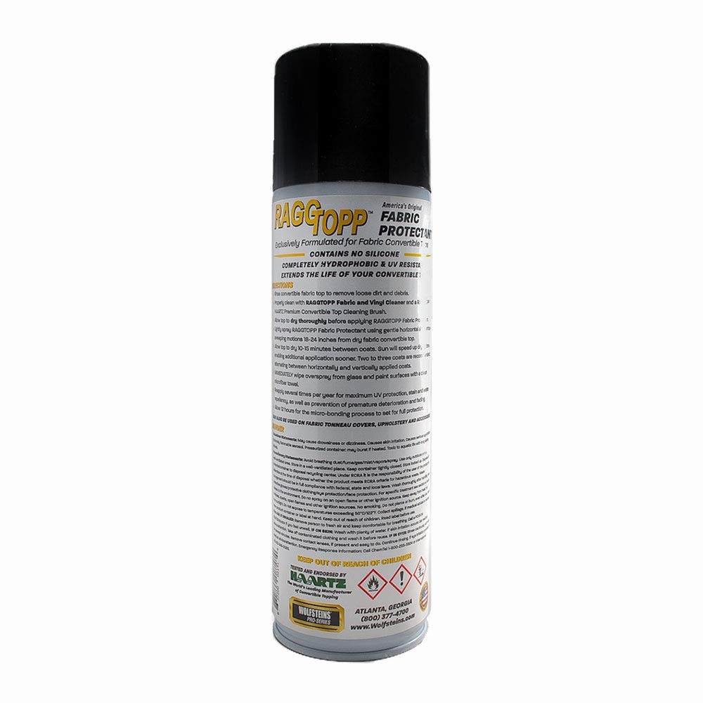Raggtopp 2141 spray-on application demonstrates even coating on fabric.