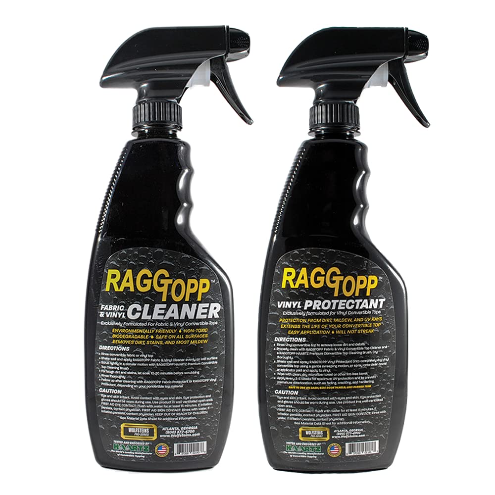 RAGGTOPP protectant bottle delivers durable, silicone-free protection for vinyl tops.