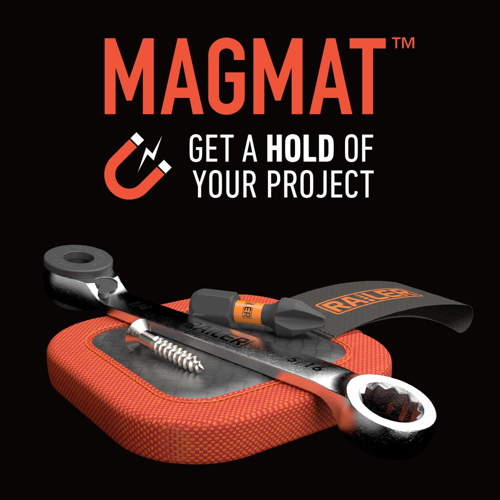 Railer magnetic pad holds up to 4.5 lbs on metal surfaces.