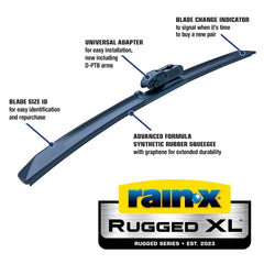 Rain-X Rugged XL graphene technology close-up for smoother wipes.