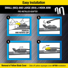 Rain-X Rugged XL variable-contour spoiler for stable wiping at speed.