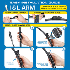 Rain-X Total Clear Beam wiper blades end cap free design preventing ice snag.