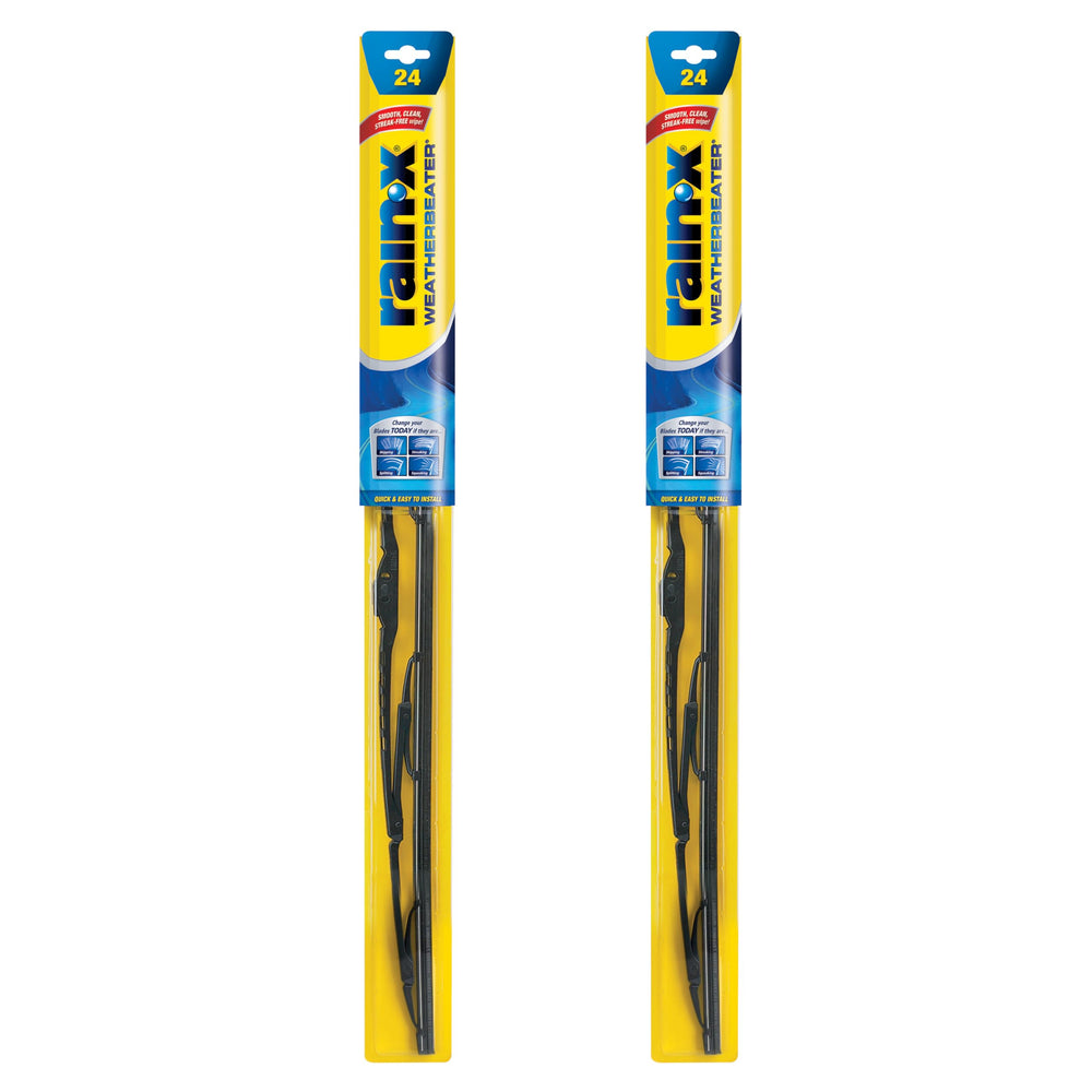 Rain-X WeatherBeater 24-inch two-pack front view for clear rain visibility.