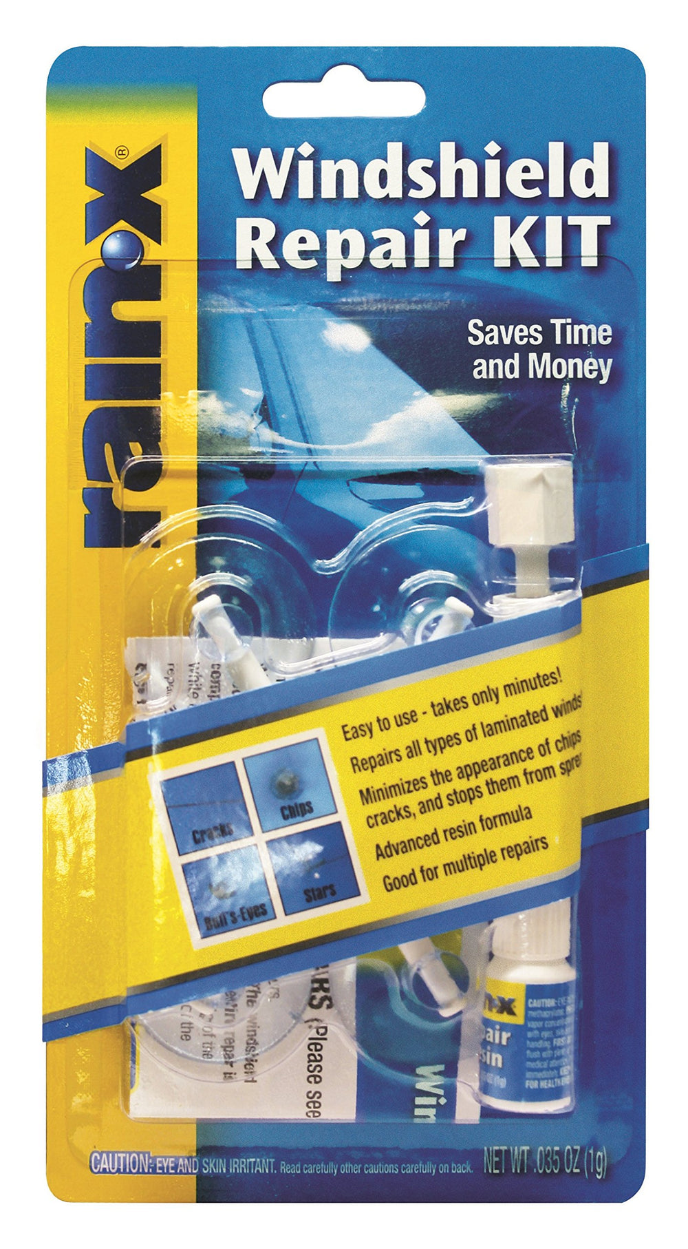 Rain-X Windshield Repair Kit Pack 6 minimizes chip visibility and stops crack spread.