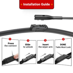 RAINTOK wiper blade pack of 3 enables quick replacement and full coverage.