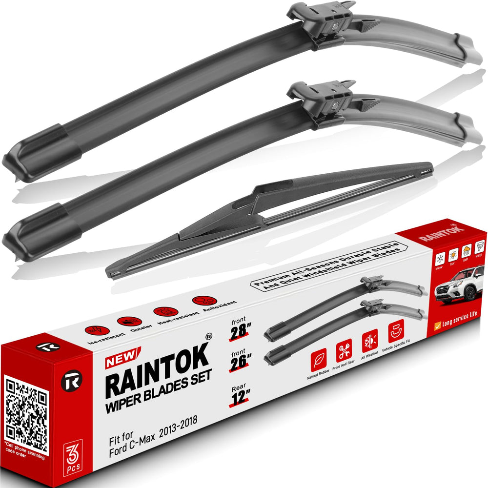RAINTOK 28-inch front blade for Ford C-Max delivers clear visibility in rain.
