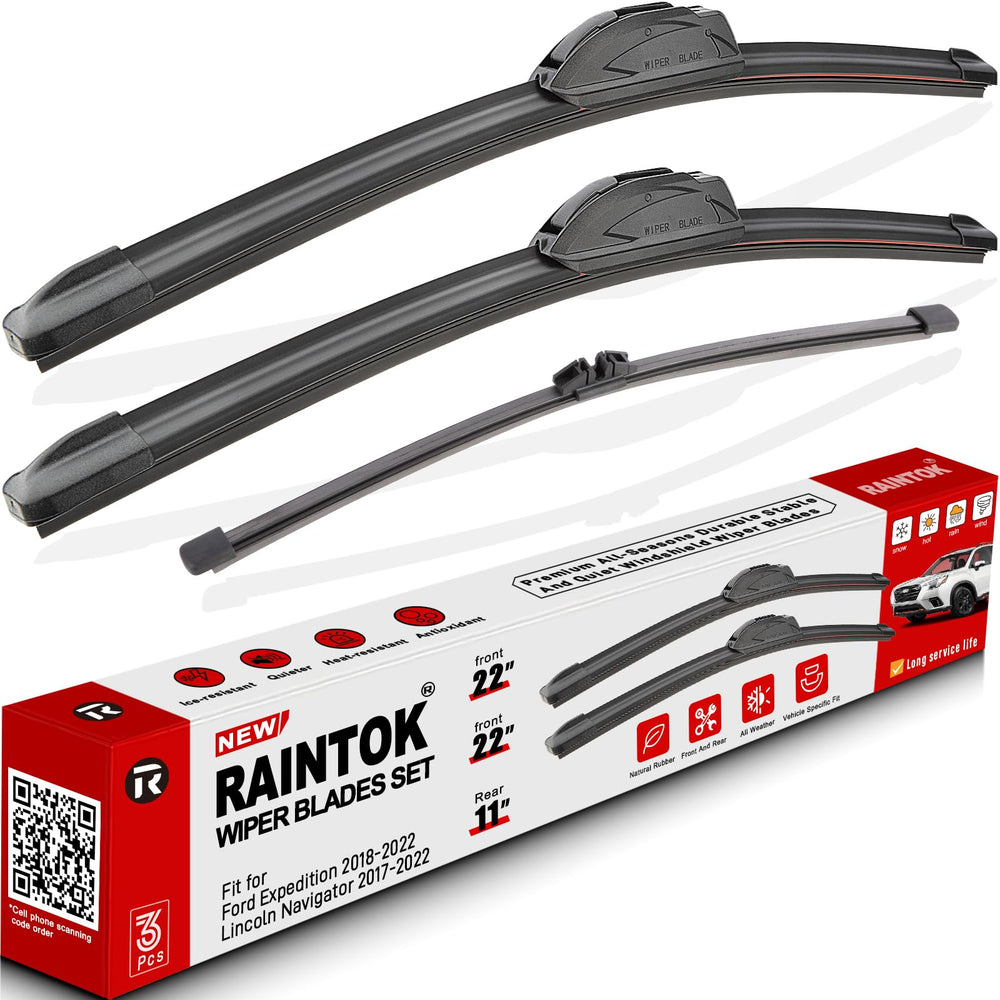 Raintok wiper blades front 22in for Ford Expedition deliver clear rain performance.