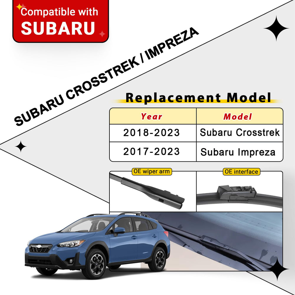 RAINTOK front-26-subaru-crosstrek-impreza wiper ensures strong contact for clear visibility.