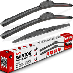 RAINTOK Sedona 26-inch front wiper blades improve visibility in rainy conditions.