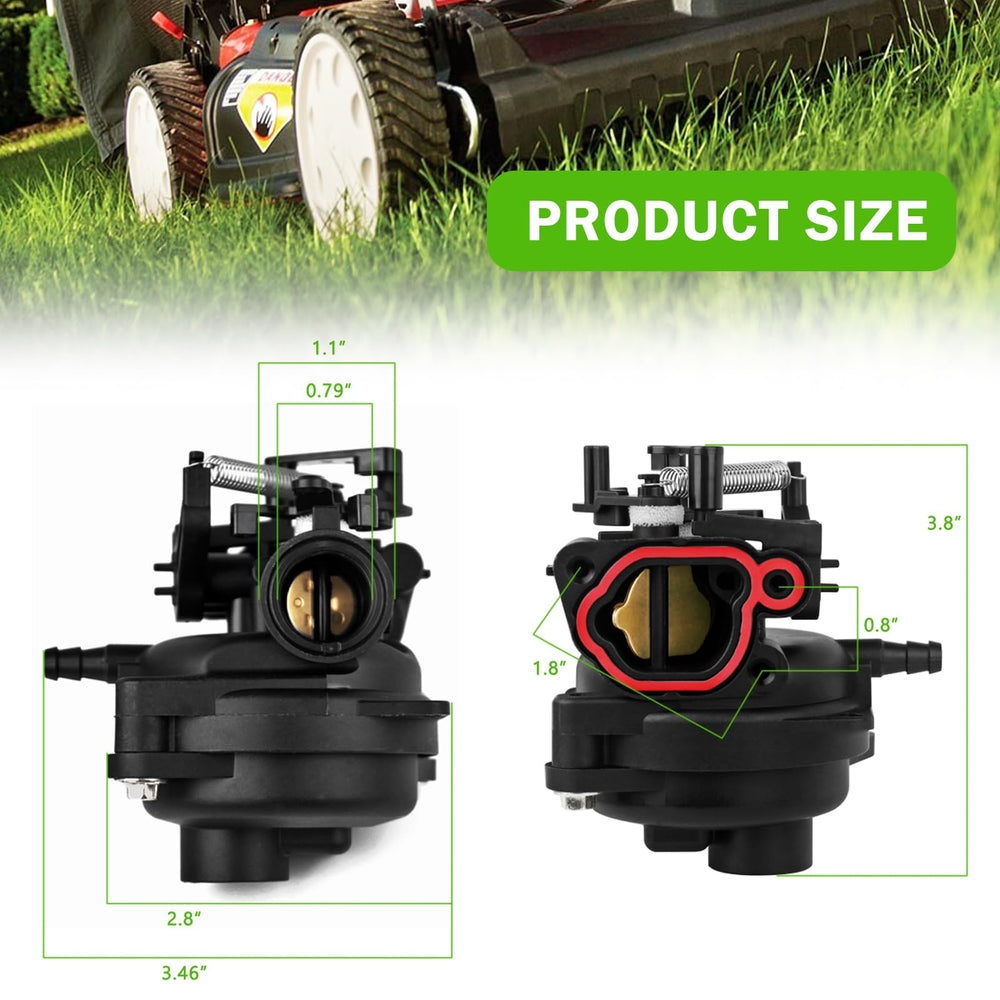Rakiyada 799584 carburetor package shows ready-to-install replacement for compatible engines.