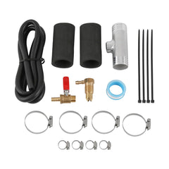 RALZAOTO auxiliary fuel tank install kit side view for diesel trucks with gravity-fed flow