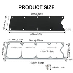 Black anodized 6061 aluminum valley cover emphasizes durable construction