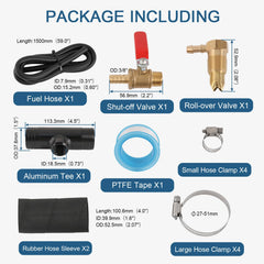 Dodge compatibility for 1999-2012 diesel pickups with 1-1/2 inch fill line.