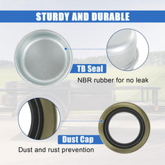 RALZAOTO dust covers and cotter pins ensure secure trailer assembly.