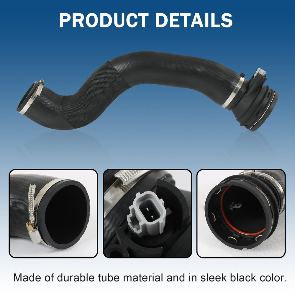 RALZAOTO black outlet tube helps maintain clean under-hood appearance on 2017–2019 F-350.