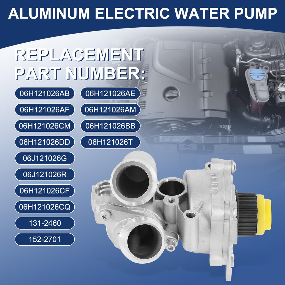 RALZAOTO aluminum water pump for Audi A4 2.0T with integrated thermostat.