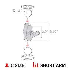RAM MOUNTS 201U-B marine-grade aluminum for durability in challenging environments.