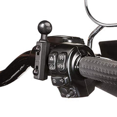 RAM MOUNTS handlebar clamp base with 1 inch ball enables easy device positioning.
