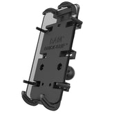 RAM Mounts Quick-Grip XL phone holder front view shows secure diamond base for large devices.