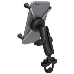 RAM MOUNTS U-bolt base attaching to a bike rail for versatile installation