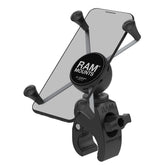 RAM MOUNTS X-Grip large phone mount on handlebars holds large devices securely