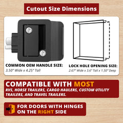 Ramkle RV entry door lock mounted on camper door for reliable on road security