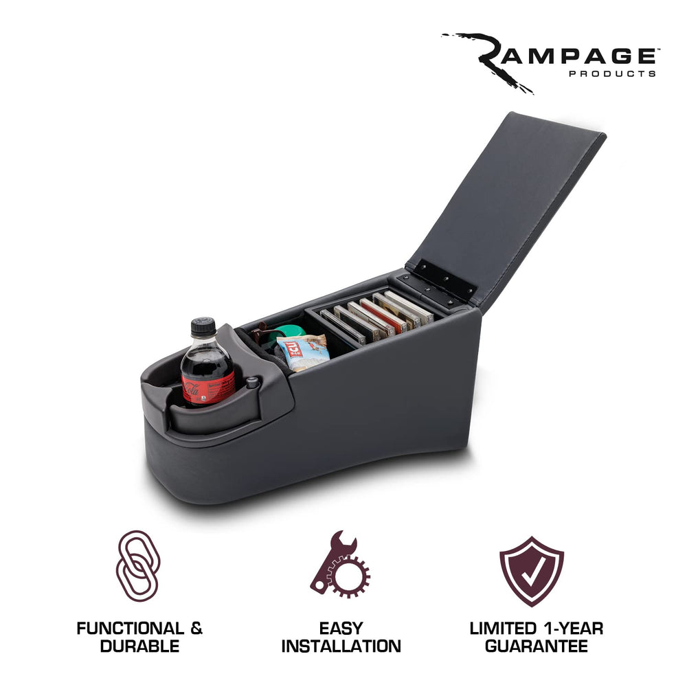 Rampage rear storage with CD/DVD holder on the universal truck bench console