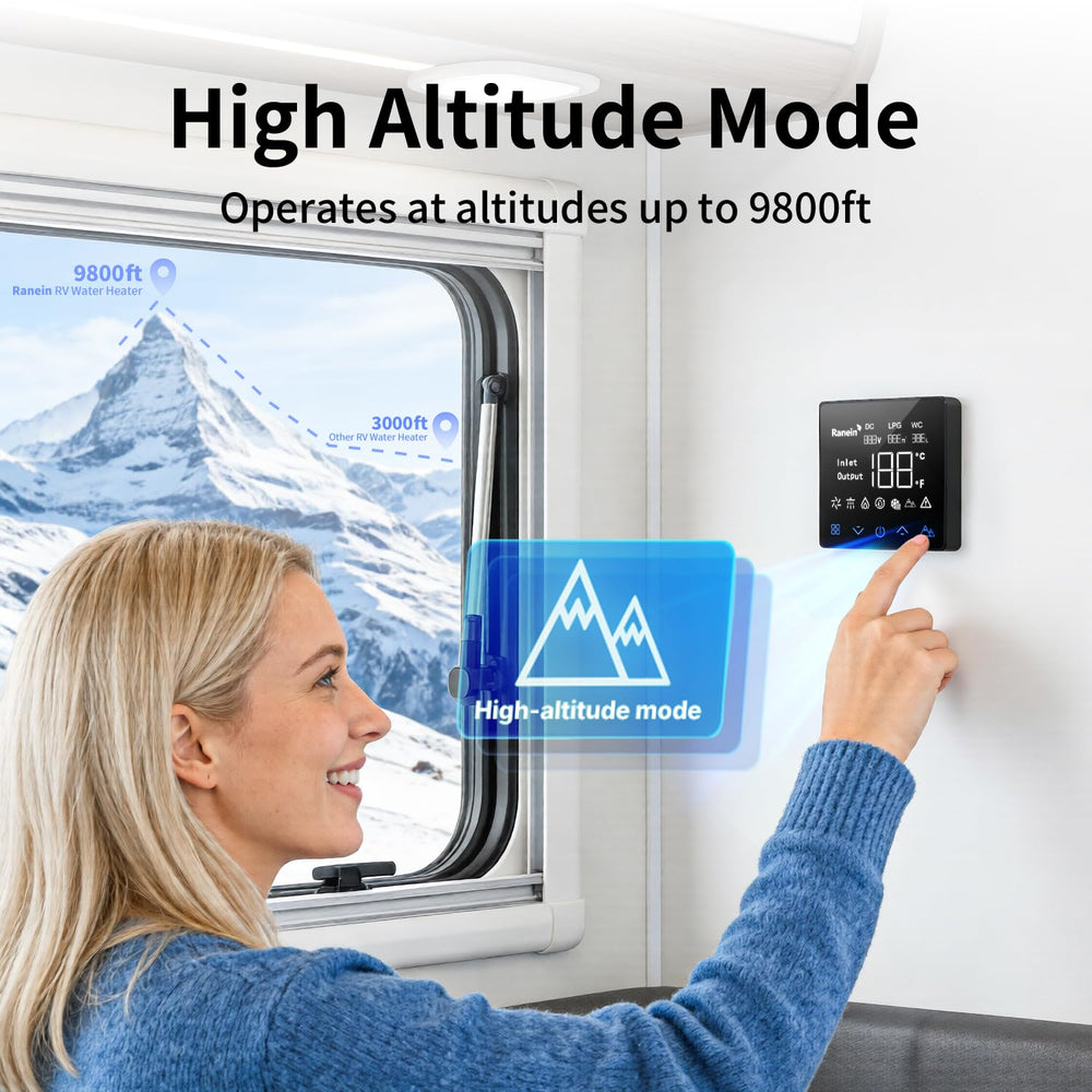 CSA-certified unit with built-in pressure relief valve for RV safety.