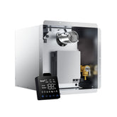 Ranein Gen II RV water heater with 65k BTU delivers instant hot water for steady showers.