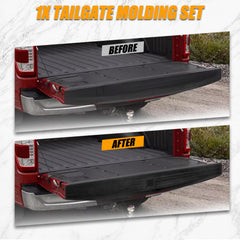 RANSOTO tailgate molding trim matte black profile enhances factory lines