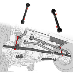 RANSOTO two-piece sway bar disconnect kit in its packaging for Jeep TJ/XJ.