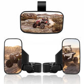 RANSOTO UTV side rear-view mirror with 1.75–2 inch clamps for clearer trail visibility