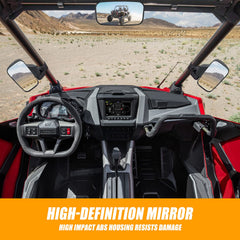 RANSOTO mirror weather-resistant body withstands rain, mud, and dust