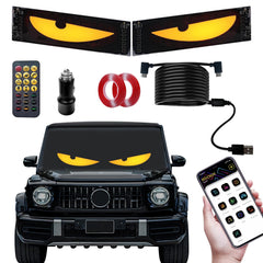 RAOZBE Devil Eyes Light on windshield provides synchronized full color display for cars