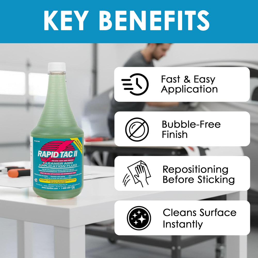 Rapid Tac II bubble elimination reduces air pockets during vinyl installs.