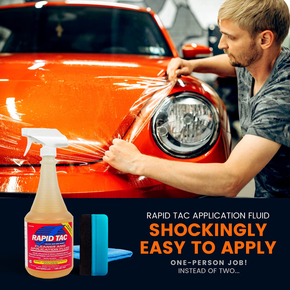 Rapid Tac wet-application graphics on car for wrinkle-free results