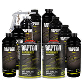 Raptor bed liner base bottles ready to mix for durable truck bed protection.