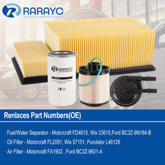 RARAYC 6.7L Powerstroke air filter view highlights clean airflow and engine protection.