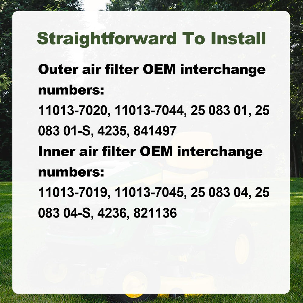 RARAYC inner filter for Kawasaki FX850V provides high-density filtration for clean intake air.