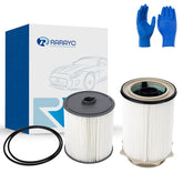 RARAYC upgrade 6.7L Cummins filter water separator showing enhanced fuel cleanliness and flow.