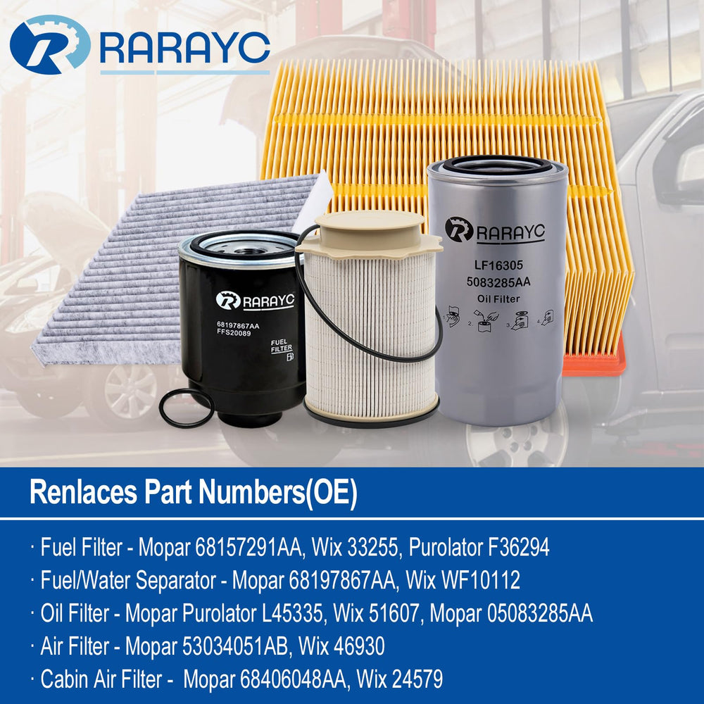 RARAYC water separator image emphasizes Mopar replacement compatibility