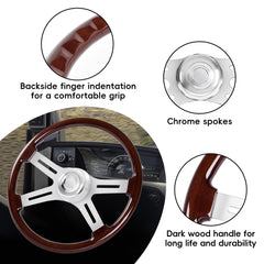 RASTP Kenworth-compatible steering wheel enhances classic truck interior