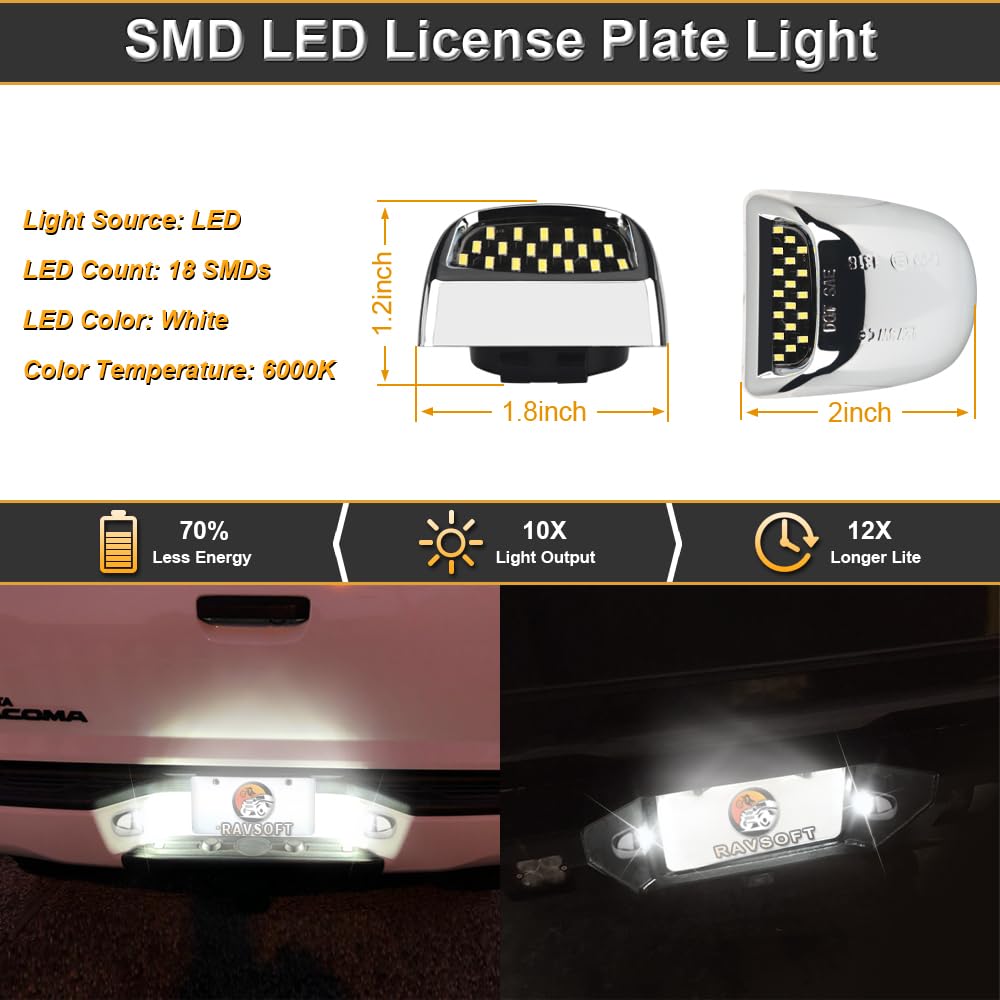 RAVSOFT license plate light chrome housing for a sleek rear look